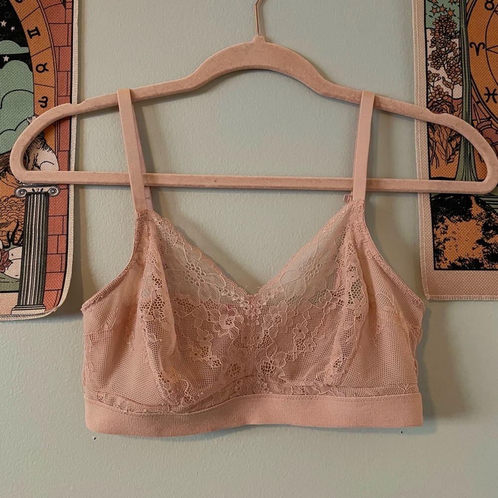 Light pink lace bralette